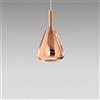 Gea luce OFELIA S/11 MINI - VETRO RAME SPECCHIATO E PORTALAMPADA BIANCO ATTACCO G9 CAVO TRASPARENTE SENZA BASE DI ATTACCO D.14CM H.26,7CM