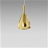 Gea luce OFELIA S/11 MINI - VETRO ORO SPECCHIATO E PORTALAMPADA BIANCO ATTACCO G9 CAVO TRASPARENTE SENZA BASE DI ATTACCO D.14CM H.26,7CM