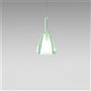 Gea luce OFELIA S/11 MINI - VETRO VERDE-TRASPARENTE E PORTALAMPADA BIANCO ATTACCO G9 CAVO TRASPARENTE SENZA BASE DI ATTACCO D.14CM H.26,7CM