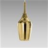 Gea luce OFELIA S/12 - VETRO ORO SPECCHIATO E PORTALAMPADA BIANCO 1 LUCE ATTACCO G9 CAVO TRASPARENTE SENZA BASE DI ATTACCO D.18,5CM H.47,5M