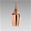 Gea luce OFELIA S/12 - VETRO RAME SPECCHIATO E PORTALAMPADA BIANCO 1 LUCE ATTACCO G9 CAVO TRASPARENTE SENZA BASE DI ATTACCO D.18,5CM H.47,5M