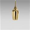 Gea luce OFELIA S/12 MINI - VETRO ORO SPECCHIATO E PORTALAMPADA BIANCO 1 LUCE ATTACCO G9 CAVO TRASPARENTE SENZA BASE DI ATTACCO D.13CM H.33M