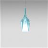Gea luce OFELIA S/12 MINI - VETRO BLU-TRASPARENTE E PORTALAMPADA BIANCO 1 LUCE ATTACCO G9 CAVO TRASPARENTE SENZA BASE DI ATTACCO D.13CM H.33M