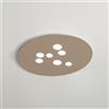 Gea luce LUNA P/G - PLAFONIERA METALLO E ALLUMINIO TORTORA 7 LUCI ATTACCO GX53 72,5CM