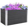 Outsunny Fioriera Vaso per Piante e Colture in Legno e Plastica, Grigio, 100x50x50cm Grigio 100x50x50cm