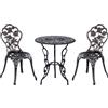 Outsunny Tavolo con sedia da giardino set da giardino in 3 pezzi, gruppo salotto, set da balcone, mobili da balcone, sedia da tavolo, Bronzo