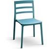 PAZZO DESIGN Sedia Luca set da 4 sedie blu in Polipropilene