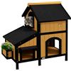 PawHut Casa per Gatti in Legno di Abete, Cuccia per Gatti con Fioriera, 96 cm x 65 cm x 85,5 cm, Giallo | Aosom Italy