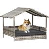 PawHut Cuccia per cani Letto per animali domestici Cesto per cani, resistente alle intemperie, cuscino rimovibile, Grigio | Aosom Italy