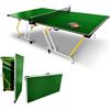 TIMESPORT24.com Urban Play Ping pong trasportabile in valigia, da interno, richiudibile con ruote, racchette e palline colore verde