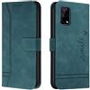 Lihondar Cover per Oppo Realme 7 5G/V5 5G/Q2 5G/Narzo 30 PRO 5G, Custodia Portafoglio Flip Libro Wallet Case Antiurto Custodia in Pelle PU Premium, Slot per Schede, con Magnetica a Scatto (Verde)