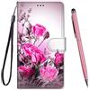 Toucasa Cover per Galaxy J2 PRO 2018,Flip Caso Custodia [Creativo Dipinto] PU Pelle Portafoglio Unico Sottile Funzione TPU Flip Cover a Libro per Samsung Galaxy J2 PRO 2018 (Rosa Selvatica)
