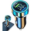 Generic Caricabatteria da auto USB con display digitale - 120 W/240 W super veloce caricabatteria da auto - caricabatteria da auto con display digitale 6 funzioni di protezione per viaggi in famiglia per