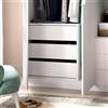 Dmora - Cassettiera Vinson, Settimanale per interno armadio, Comò per camera da letto con 3 cassetti, 60x40h60 cm, Bianco