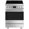 Smeg C6IMXM2 Cucina Piano cottura a induzione 4 Fornelli con forno elettrico da 60 cm Acciaio inox