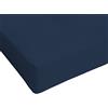 Italian Bed Linen Max Color Lenzuolo sotto a 1 Piazza e Mezza, 100% Cotone, Blu Scuro, 1 Posto e Mezzo