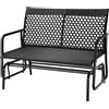 BAKAJI Panchina a Dondolo in Rattan Sedia 2 Posti Esterno Divanetto Giardino Ergonomico