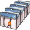 BAKAJI Set 4 Sacchetti Trasparenti in PVC 45x38x23 cm con Cerniere e Manici Rinforzati