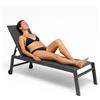 BAKAJI Lettino Prendisole Lounge con Ruote Sdraio da Giardino Antracite Resistente UV