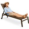 BAKAJI Lettino Prendisole Lounge con Ruote Sdraio da Giardino Tortora Resistente UV
