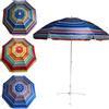 BAKAJI Ombrellone da Spiaggia Mare Diametro 200 cm Palo in Alluminio Colori Assortiti