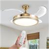 BAKAJI Ventilatore Lampadario da Soffitto 4 Pale Richiudibili Telecomando 106 cm Bronzo
