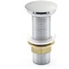 Parama Piletta click-clack universale lavabo bidet in ottone con tappo bianco opaco | Noana