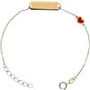 MILOR - Bracciale Oro 9Kt; Bracciale con Ciondolo Cuore; Regalo per Nascita, Battesimo, Compleanno