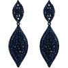 EVER FAITH Orecchini Cristallo austriaco Matrimonio Sposa Fascino 2 Foglia goccia pendente Blu Nero-fondo