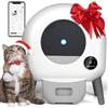 GESEILAY Lettiera autopulente per gatti, 100 l, chiusa, con controllo app, eliminazione degli odori, grande spazio, automatica, per più gatti