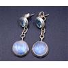 8.30 GM 925 Argento Sterling Naturale Arcobaleno Luna Gemma Orecchino Size 3.3cm