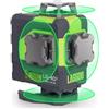 LASGOO Livella laser autolivellante LasGoo 4x360°, 16 linee laser verdi, per edilizia e decorazione, con 2 batterie ricaricabili agli ioni di litio e supporto magnetico, modello LG-4Ds