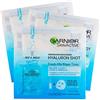 Garnier 3x Garnier SkinActive Hyaluron Shot Fresh Mix Maschera in Tessuto Idratante e Rimpolpante con Acido Ialuronico - 3 Confezioni da 1 Trattamento