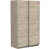 Demeyere 190004 Porta Scorrevole con Armadio Moderno, Colore Rovere Kronberg e Finiture in Metallo, 116.5 x 59.8 x 203 cm, Legno Ingegnerizzato, Grigio