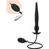 Qcpuuu Plug anale gonfiabile, grande dilatatore anale in silicone con pompa, con ago rimovibile, nero