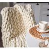 FASXZVM Coperta a Maglia Grossa, Super Spesso Accogliente Caldo Coperta In Ciniglia, Fatto a Mano Lana Coperta Lavorata a Maglia Copriletto, Moda Coperta per Divano Tappetino Yoga Tappeto Home Decor Regalo (