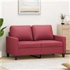 Gecheer Divano a 2 Posti Rosso Vino 120 cm,Divani 2 Posti,Divano 2 Posti Moderno,Divano Imbottito,Divano Letto,Divano per Soggiorno/Ufficio Moderno Sofà Divanetto,Divano in Similpelle