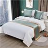 DSAoTeng Runner da letto, sciarpa moderna, copriletto, sciarpa, decorazione per la casa, hotel, biancheria da letto, protezione di lusso, per letto singolo, matrimoniale, super king size (azzurro, 1