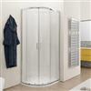 DEGHI Box doccia 80x100 cm semicircolare in vetro temperato stampato telaio cromo 200h - Sky