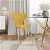 DEGHI Sedia impilabile in tessuto giallo con gambe oro - Dolly