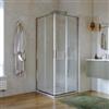 DEGHI Box doccia 80x80 cm angolare scorrevole con vetro slim trasparente e profilo cromo 195h - Glide