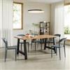 DEGHI Tavolo da pranzo 180x90 cm effetto rovere chiaro e gambe in metallo nero - Gruk