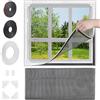 SWAWIS Grigio 130x120cm Zanzariera per Finestre Magnetica in Fibra di Vetro, Zanzariera per Finestra Adesiva per Prevenzione di Zanzare Insetti Mosche, Tagliabile DIY