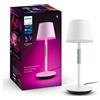 Philips Hue White and Color Ambiance Lampada da Tavolo Hue Go Portable, Luce Bia