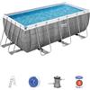 Bestway 56722-3 Set Piscina Fuori Terra Power Steel Rettangolare da 412x201x122 cm