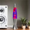 Easylight Lampada a lava in alluminio in argento viola rosso soggiorno camera dei giovani 40 cm G9 25 W con lampadina atmosferica lampada da tavolo retrò ANGELINA