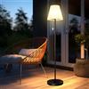Bawoo Lampada da terra solare per esterni con sensore di luce, IP65, impermeabile, ricaricabile USB, luminosità dimmerabile, bianco caldo e RGB, lampada da terra senza fili per esterni, per terrazze,