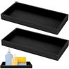 SZZHIYONG Vassoio Portaoggetti, Vassoio Decorativo in Silicone, Vassoio Bagno Portaoggetti per Gioielli, Vasca da Bagno Cucina Vanità Lavello (2, Nero, Rettangolare)
