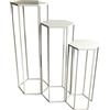 HOME DECO FACTORY Gigogne X3 Metal Blanc Mobilier Tavolo Scrivania Consolle Sellette Mobile Ine, 60x30x26 cm