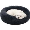 Flamingo Cuccia Cane Interno, Cuccia per Cani, Lettino per Animali Domestici a Ciambella, Cuscino Sfoderabile e Lavabile, Tappeto di Peluche, Diametro 55 cm, Grigio Antico